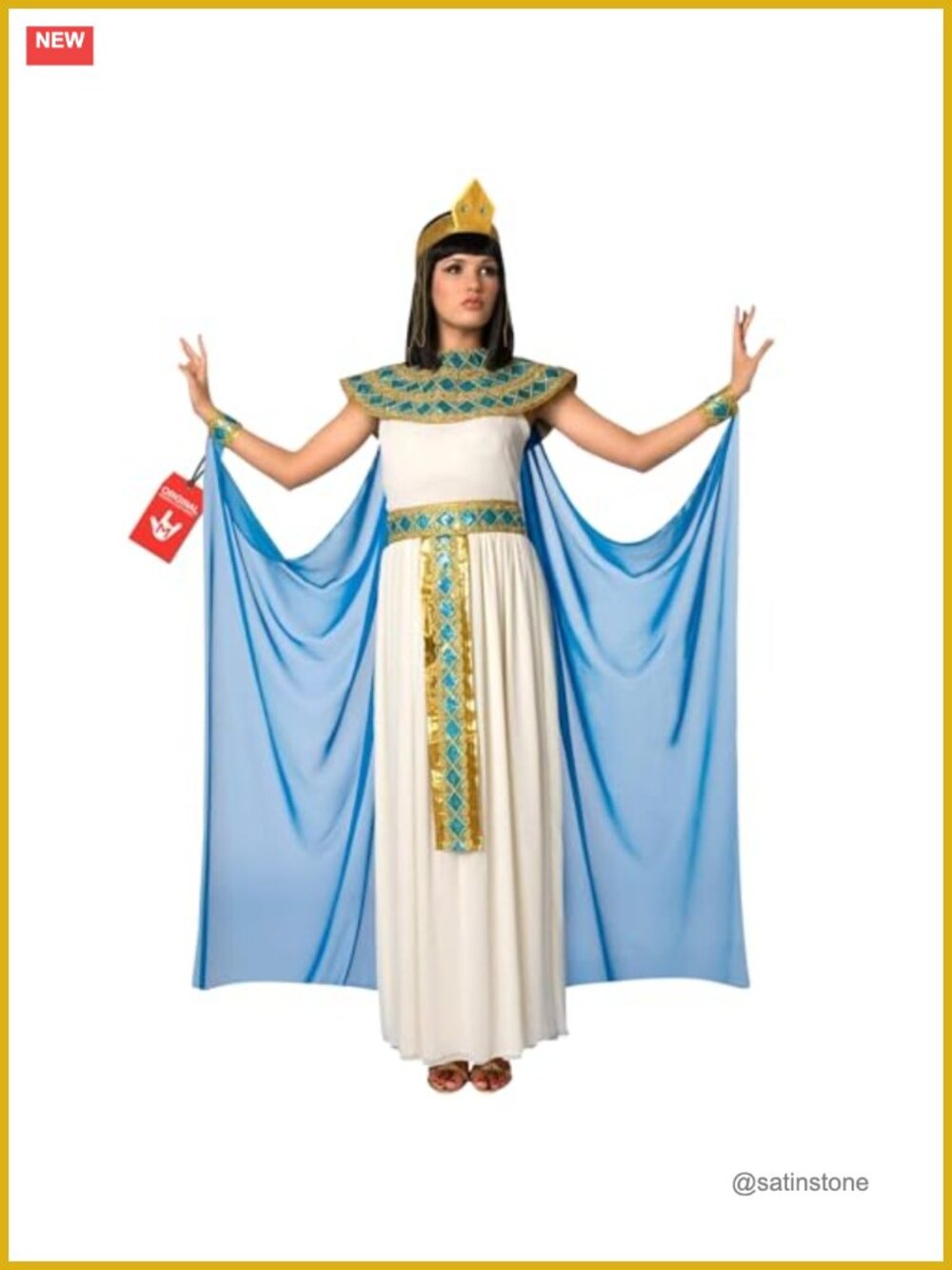 Cleopatra Costume Women Egyptian Dress Cape Halloween